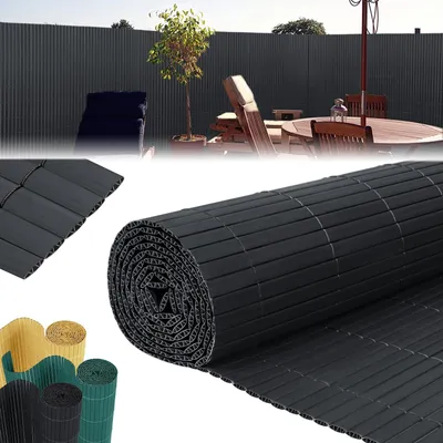 Zdjęcie produktu dla Ekran ogrodzeniowy z PVC, czarny antracyt, wymiary 4 x 1,2 m