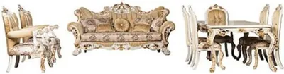 Immagine prodotto di Set da pranzo classico tavolo con 6 sedie credenza completa 8 pezzi.