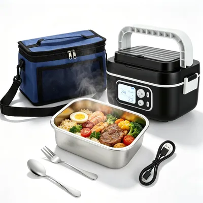 Elektrische Lunchbox mit Akku, 27000 mAh, 100 W, 1,5 l, Edelstahl