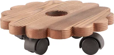 Obrázok produktu pre Drevený kvetináč Caddy, drevený stojan na rastliny, kvetinový okrúhly držiak, držiak kvetináča, odnímateľný stojan na rastliny