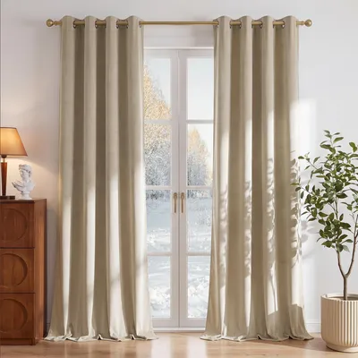 Samt Thermo-Vorhang 2er Set 132x245 cm