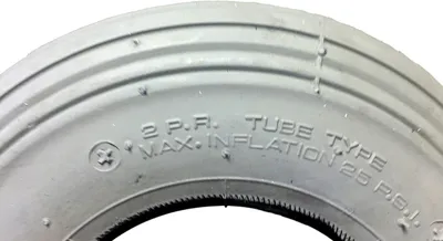 Produktbild von Rollstuhlreifen 200 x 50, grau, Reifen mit Rillenprofil für Leichtlauf, Luftdruck 2,5 bar