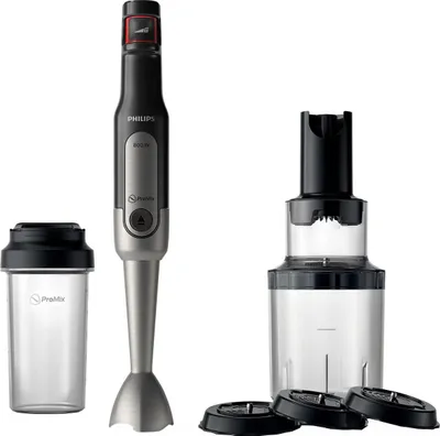 Produktbild von Philips Viva Collection HR2656/90 ProMix-Stabmixer, Pürierstab, Pulsfunktion, 1,2 m, 800 W, Schwarz, Gebürsteter Stahl