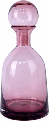 Zdjęcie produktu dla Dekoracyjna szklana karafka Schäfer - Stylowa szklana butelka do napojów i jako dekoracja stołu 34 cm jagodowa