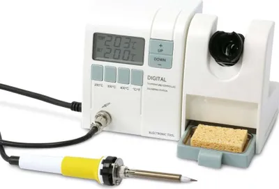 Image de DAYTOOLS Station de soudage numérique professionnelle LS-937 | Fer à souder d'une puissance de 48 watts | Grand affichage numérique de la température | Sélection directe en continu de la température jusqu'à 450°C