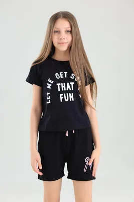 Produktbild von Mädchen-Oberteil Fun - Schwarz - 164