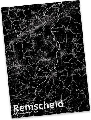 Produktbild von Mr. & Mrs. Panda Postkarte Remscheid - Geschenk, Stadt Dorf Karte Landkarte Map Stadtplan, Postkarten, Ansichtskarte, Ansichtskarten, Grußkarte, Fotokarte