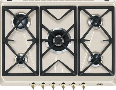 Image de Smeg SRV876AVOGH2 Table de cuisson encastrable, gaz, 5 brûleurs