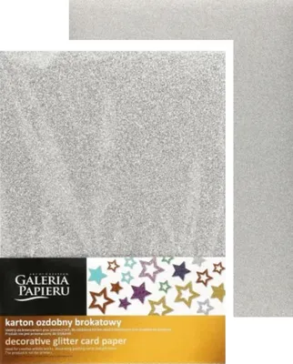 Produktbild von Silberner Glitzerkarton A4 210g (5) 7541