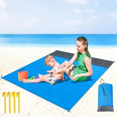 Produktbild von Famanu Strandmatte für 4-6 Personen - wasserfest, leicht und tragbar - inklusive Tragetasche