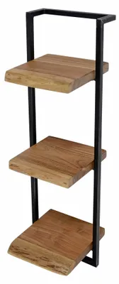 Obrázek produktu pro FURNLUX Nástěnná police Kante Akácie a černá 30 cm / Hlavní barva: hnědá / Rozměry: 30 x 100 x 25 cm