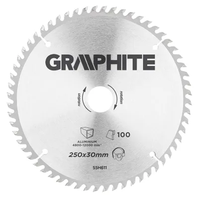 Produktbild von Graphite Widia-Sägescheibe 250 x 30 mm, 100 Zähne, ALU