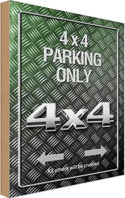 Produktbild von vianmo Holzschild 30x20 cm 4x4 Parking only all others Parkplatzschild