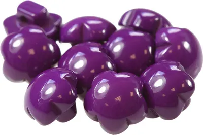 10 x Kinderknopf Blume Motivknopf 1-Loch, 11mm, lila