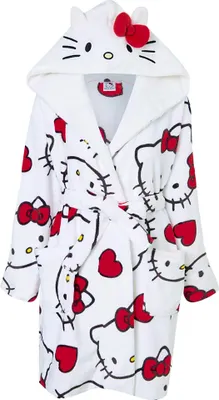 Immagine prodotto di Hello Kitty - Vestaglia da donna, in pile TC1023 (M) (bianco/rosso/nero)