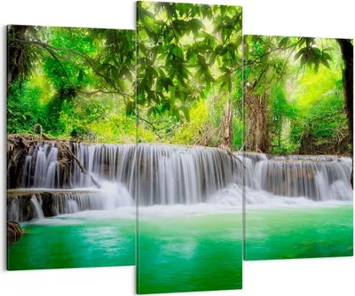 Produktbild von Bild auf Leinwand - Leinwandbild - Wasser Park Natur Landschaft - 130x100cm - Wand Bild - Wanddeko - Leinwanddruck - Bilder - Kunstdruck - Wanddekoration - Leinwand bilder - Wandkunst - CB130x100-2502