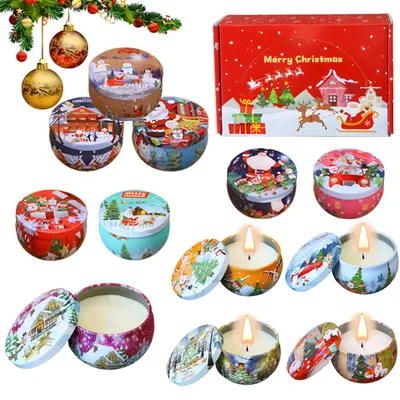 12er Set Duftkerzen, Sojawachs, Aromatherapie, Weihnachtsgeschenk