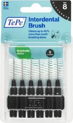 Obrázok produktu pre Tepe | Medzizubné kefky - Čierne - 1,5 mm - 6 kusov - Zubná starostlivosť - Ústna hygiena