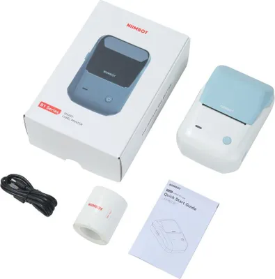 Image de NIIMBOT B1 Imprimante thermique ÉTIQUETTES Bluetooth BLANC BLEU NOUVELLE + Rouleau