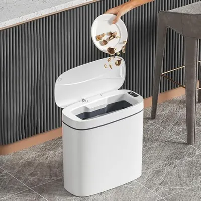 Produktbild von Sensorküchen-Mülleimer, 3,7 Gallonen wasserdichte automatische Bad Badezimmerdeckel, Abfallbewegungssensor, intelligentes nichtkontaktes Batteriemodel