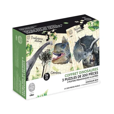 Immagine prodotto di Vilac Set di 3 puzzle di dinosauro