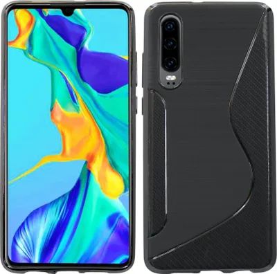 Image de cofi1453® S-Line Housse Bumper compatible avec HUAWEI P30 Housse en silicone antichoc Housse pour portable TPU Case Cover Noir