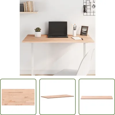 Productafbeelding van De Living Store tafelblad, 100x50x1,5 cm, rechthoekig, massief beuken hout