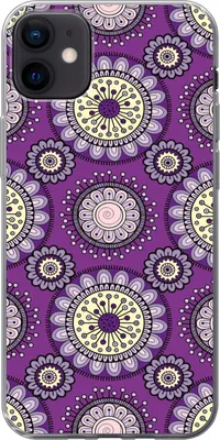 Produktbild von MuchoWow® Handyhülle Schutzhülle Hülle für Telefoonhoesje iPhone 12 mini Mädchen - Blumen - Lila - Muster - Mädchen - Kinder - Kinder Silikon Softcase Handy Hülle - Bild
