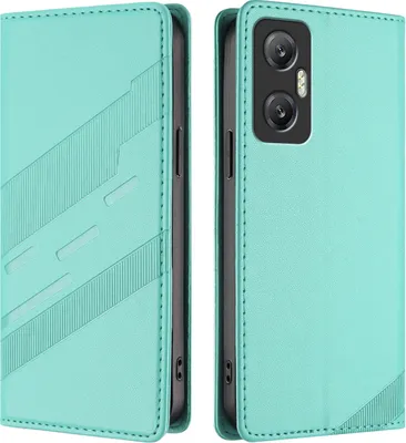 Produktbild von Hülle für Infinix Hot 20 5G, Kunstleder Brieftaschen Handyhülle mit Kartenfach und Standfunktion Türkis