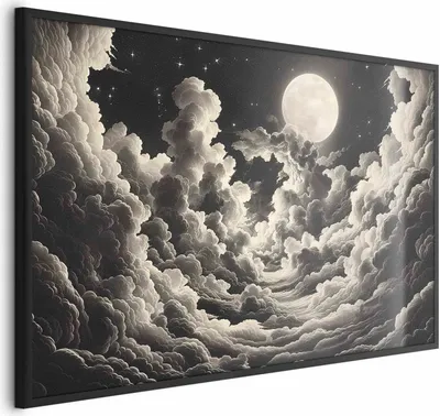 Produktbild von Posterpapier Poster - Moon and Stars Singing Among the Great Clouds 42x29.7 cm Muster b-H-10059-ao-a