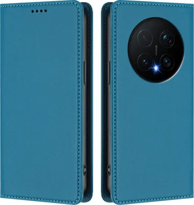 Produktbild von Handyhülle für Honor Magic8 Pro, Kunstleder Klapphülle Stoßfeste Magnetische Hülle mit Ständer Blau