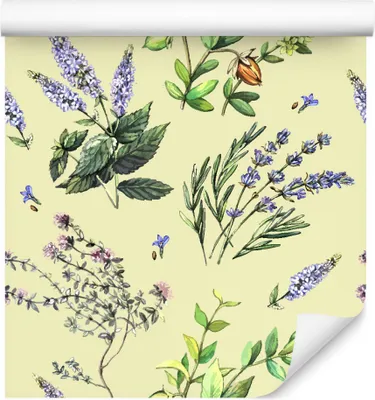 Produktbild von 10m VLIES TAPETE Rolle Blumen Blätter Lavendel Wiese Natur Aquarell XXL