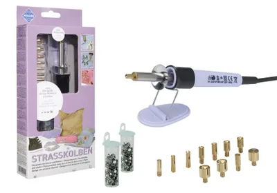 Strass-Steine Set, 576 Stück, 12 Picker, Hotfix, Bastelset
