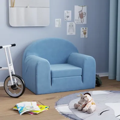 Image de Canapé-lit design pour enfants Bleu Doux en peluche - Canapés pour enfants 2025 Nouveau2451383 1parcel