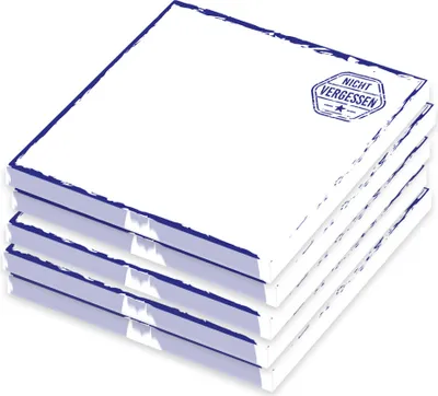 Produktbild von PRICARO Haftnotizen "Stempel" Blau - nicht vergessen, 100 Blatt, 5 Stück 70 x 70 mm