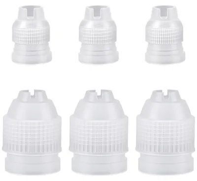 Zdjęcie produktu dla Adaptery do końcówek dozujących do worków cukierniczych, 6 sztuk, plastik, 2 rozmiary