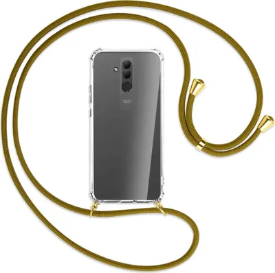 Produktbild von Handykette Backcover-Schutzhülle mit Band (Metall goldfarben) für Huawei Mate 20 lite - khaki
