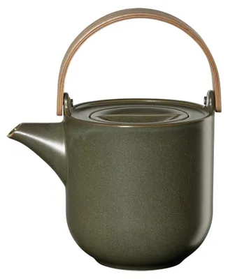 Immagine prodotto di Tazza ASA Selection "Teekanne" con manico in legno, decorata con motivi nori, dimensioni 17,5 x 12,6 cm
