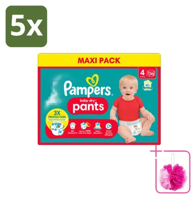 Productafbeelding van 5 x Pampers Baby-Dry Broekjes (luiers) maat 4 (9-15 kg) - Voordeelpakket - 5 stuks