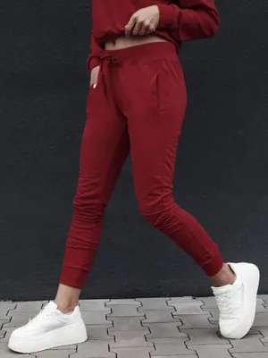 Zdjęcie produktu dla Dstreet Damskie spodnie dresowe Fits bordowe M