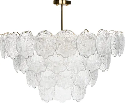 Obrázek produktu pro BELIANI Lustr mosazný kov sklo ⌀ 80 cm závěsná lampa skleněný glamour styl obývací pokoj ložnice
