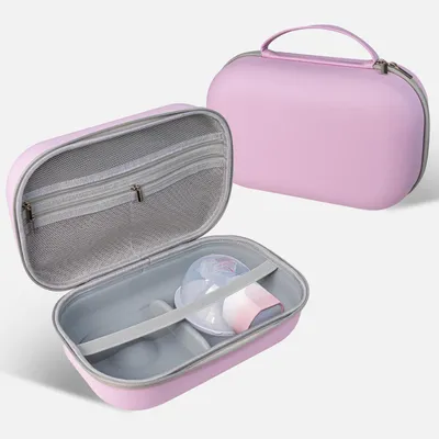 Image de INF Sac de rangement portable pour tire-lait EVE — Étanche, Anti-choc, Séparation Humide/Sec, Organiseur multi-poches, À porter à la main Rose