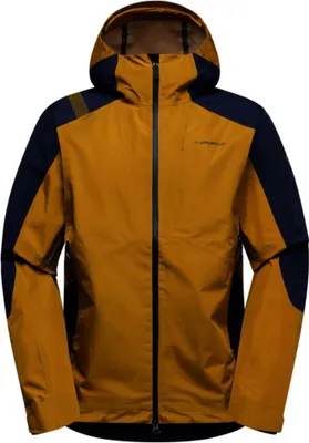 La Sportiva Crossridge Evo Shell Jacke in senfgelb mit schwarzen Einsätzen und Kapuze