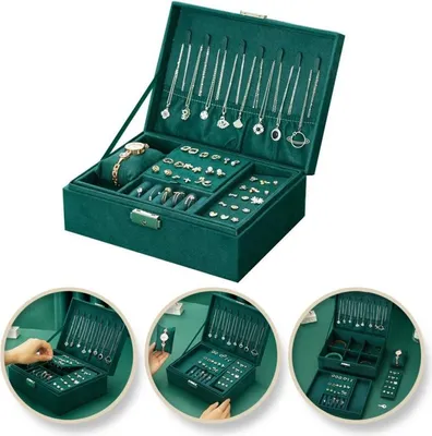 Produktbild von Schmuckkästchen Etui Organizer Flasche grün Box PD133