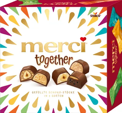 Produktbild von merci together Mischung aus einzeln verpackten Pralinen 175g