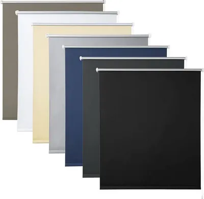 Produktbild von WOLTU Verdunklungsrollo ohne Bohren, Thermorollo Klemmfix Fensterrollo Seitenzugrollo easyfix Sichtschutz und Sonnenchutz, Klemmrollo für Fenster & Tür, Schwarz 40x160 cm
