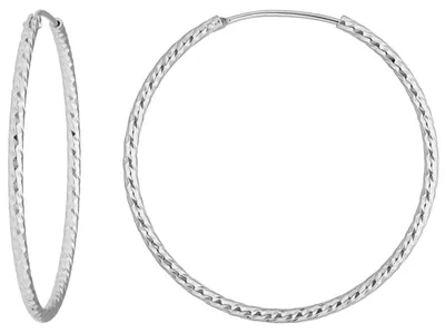 Paar-Creolen-rund-diamantiert-aus-925-Silber-38-7x1-8mm