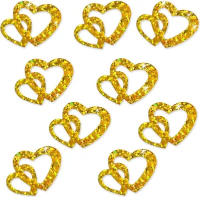 Produktbild von Oblique Unique Herz Konfetti Tischdeko Liebe Romantik Hochzeitsdeko - gold glitzer