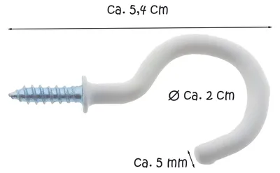 Obrázok produktu pre sada 10 skrutkovacích háčikov 5,4 cm
