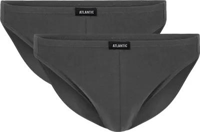Immagine prodotto di Atlantic Men's Slipy Mini Set - Intimo confortevole in cotone Pima e modal, elasticizzato, confezione da 2 pezzi, Grigio | Bianco | Nero, taglia M M